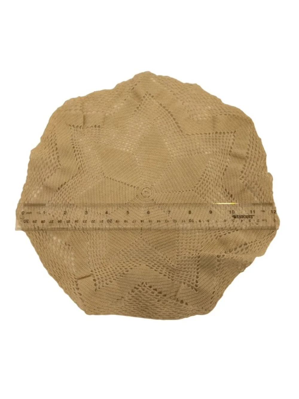 Doily Beige Star Hand Crocheted Round Octagon Grannycore Vintage 12 inch